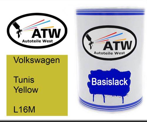 Volkswagen, Tunis Yellow, L16M: 500ml Lackdose, von ATW Autoteile West.